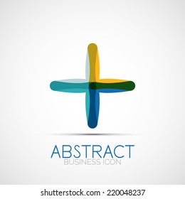 Line design logo, geometric abstract business identity icon, connected lines, symmetric loop logotype