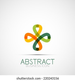 Line design logo, geometric abstract business identity icon, connected lines, symmetric loop logotype