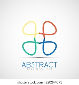 Logo de diseño de línea, icono de identidad empresarial geométrica abstracta, líneas conectadas, logotipo de bucle simétrico