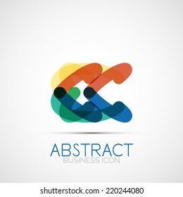 Line design logo, geometric abstract business identity icon, connected lines, symmetric loop logotype