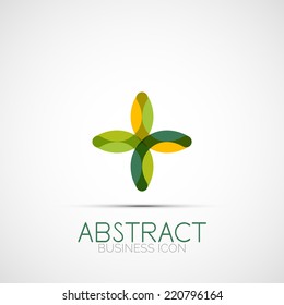 Line design logo, geometric abstract business identity icon, connected lines, symmetric loop logotype