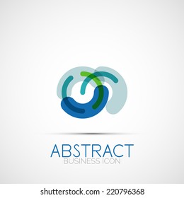 Line design logo, geometric abstract business identity icon, connected lines, symmetric loop logotype