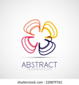 Logo de diseño de línea, icono de identidad empresarial geométrica abstracta, líneas conectadas, logotipo de bucle simétrico