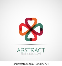 Logo de diseño de línea, icono de identidad empresarial geométrica abstracta, líneas conectadas, logotipo de bucle simétrico