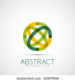 Liniendesign-Logo, geometrisches abstraktes Business-Identitätssymbol, verbundene Linien, symmetrischer Logotyp