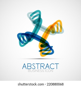 Logo de diseño de línea, icono de identidad empresarial geométrica abstracta, líneas conectadas, logotipo de bucle simétrico
