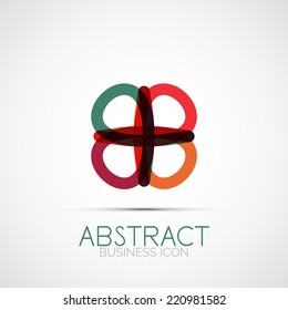 Logo de diseño de línea, icono de identidad empresarial geométrica abstracta, líneas conectadas, logotipo de bucle simétrico