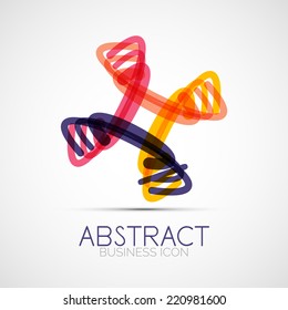 Logo de diseño de línea, icono de identidad empresarial geométrica abstracta, líneas conectadas, logotipo de bucle simétrico