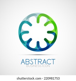 Line design logo, geometric abstract business identity icon, connected lines, symmetric loop logotype