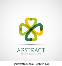 Line design logo, geometric abstract business identity icon, connected lines, symmetric loop logotype