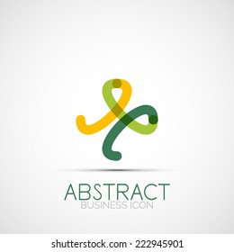 Line design logo, geometric abstract business identity icon, connected lines, symmetric loop logotype 