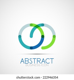 Logo de diseño de línea, icono de identidad empresarial geométrica abstracta, líneas conectadas, logotipo de bucle simétrico 
