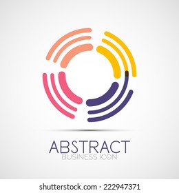 Line design logo, geometric abstract business identity icon, connected lines, symmetric loop logotype 
