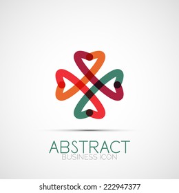 Line design logo, geometric abstract business identity icon, connected lines, symmetric loop logotype 