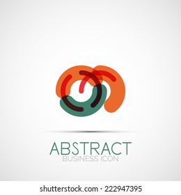 Logo de diseño de línea, icono de identidad empresarial geométrica abstracta, líneas conectadas, logotipo de bucle simétrico 