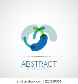 Logo de diseño de línea, icono de identidad empresarial geométrica abstracta, líneas conectadas, logotipo de bucle simétrico