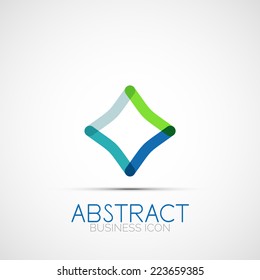 Line design logo, geometric abstract business identity icon, connected lines, symmetric loop logotype