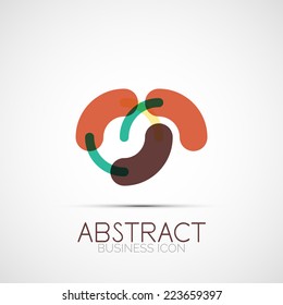 Logo de diseño de línea, icono de identidad empresarial geométrica abstracta, líneas conectadas, logotipo de bucle simétrico