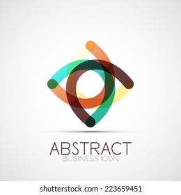 Logo de diseño de línea, icono de identidad empresarial geométrica abstracta, líneas conectadas, logotipo de bucle simétrico