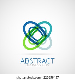 Logotipo de design de linha, ícone de identidade comercial abstrata geométrica, linhas conectadas, logotipo de loop simétrico