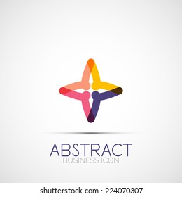 Logo de diseño de línea, icono de identidad empresarial geométrica abstracta, líneas conectadas, logotipo de bucle simétrico