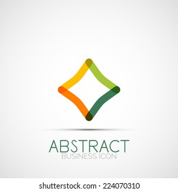 Line design logo, geometric abstract business identity icon, connected lines, symmetric loop logotype