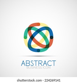 Logo de diseño de línea, icono de identidad empresarial geométrica abstracta, líneas conectadas, logotipo de bucle simétrico