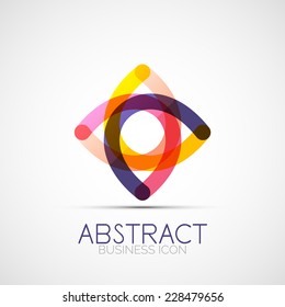 Line design logo, geometric abstract business identity icon, connected lines, symmetric loop logotype