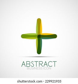 Line design logo, geometric abstract business identity icon, connected lines, symmetric loop logotype
