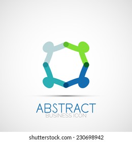Liniendesign-Logo, geometrisches abstraktes Business-Identitätssymbol, verbundene Linien, symmetrischer Logotyp