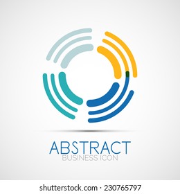 Line design logo, geometric abstract business identity icon, connected lines, symmetric loop logotype