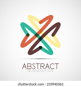 Logo de diseño de línea, icono de identidad empresarial geométrica abstracta, líneas conectadas, logotipo de bucle simétrico