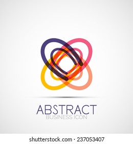 Logo de diseño de línea, icono de identidad empresarial geométrica abstracta, líneas conectadas, logotipo de bucle simétrico