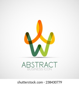 Line design logo, geometric abstract business identity icon, connected lines, symmetric loop logotype