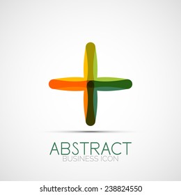 Line design logo, geometric abstract business identity icon, connected lines, symmetric loop logotype