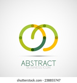 Logotipo de design de linha, ícone de identidade comercial abstrata geométrica, linhas conectadas, logotipo de loop simétrico