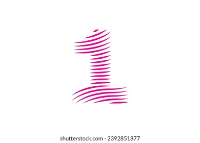 Line design number "1" isolated on white background.
