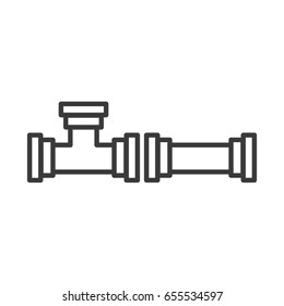 Line design part of water pipe . Water pipe element icon. Vector illustration.