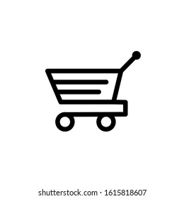 Line design template, shopping cart icon