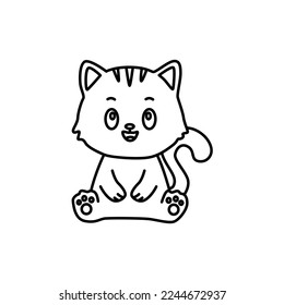 vector de diseño de línea para animales de gato