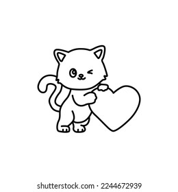 line design vector for cat animals