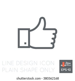 Line design vector icon. Like icon. Ok icon.  Social media icon. Ai element for user interface of site, page, application, portfolio. Object of like isolated on white background jpg.