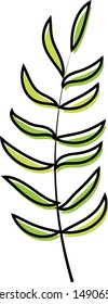 Line desing leaf on whte background vector illustration