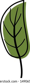 Line desing leaf on whte background vector illustration