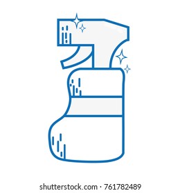 line detergent liquid plastic bottle spray to clean house vector illustration