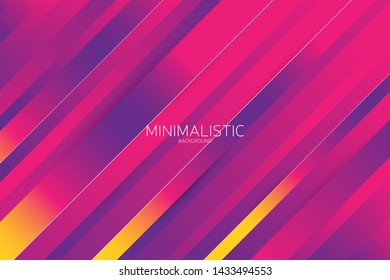 Line diagonal background with colorful trendy gradient. Minimalistic web page, brochure, leaflet, presentation and banner design. Vector template, eps10