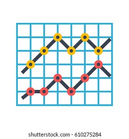 Line Diagram Flat Vector Icon. Flat icon isolated on the white background. Editable EPS file. Vector illustration.