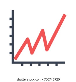 Line Diagram Flat Vector Icon. Flat icon isolated on the white background. Editable EPS file. Vector illustration.