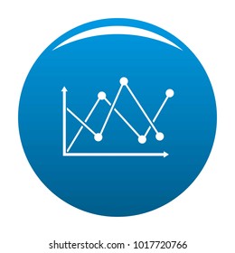 Line diagram icon vector blue circle isolated on white background 