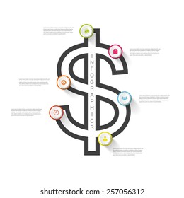 Line Diagram Template Vector. Business. Infographics